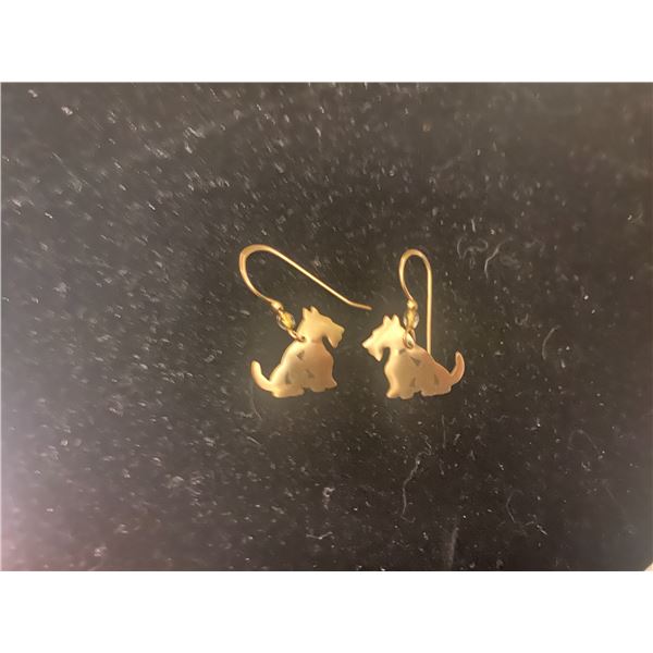 10K dog earrings 1.2 grams