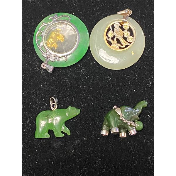 4 Jade Pendants