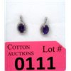 Image 1 : New Amethyst & Diamond Sterling Silver Earrings