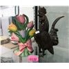 Image 1 : Cast Metal Door Stop & Rooster Statue
