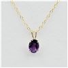 Image 1 : Yellow Gold Genuine Amethyst Pendant