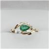 Image 1 : Yellow Gold Genuine Emerald & Diamond Ring