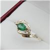 Image 3 : Yellow Gold Genuine Emerald & Diamond Ring