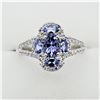 Image 1 : Sterling Silver Genuine Tanzanite & White Sapphire Ring