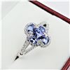Image 3 : Sterling Silver Genuine Tanzanite & White Sapphire Ring