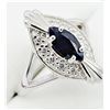 Image 2 : Sterling Silver Genuine Sapphire & Cubic Zirconia Ring