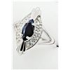 Image 3 : Sterling Silver Genuine Sapphire & Cubic Zirconia Ring