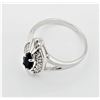 Image 4 : Sterling Silver Genuine Sapphire & Cubic Zirconia Ring