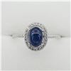 Image 1 : Sterling Silver Genuine Sapphire & Cubic Zirconia Ring