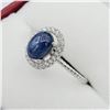 Image 2 : Sterling Silver Genuine Sapphire & Cubic Zirconia Ring