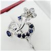 Image 2 : Sterling Silver Genuine Sapphire & Cubic Zirconia Ring