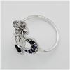 Image 4 : Sterling Silver Genuine Sapphire & Cubic Zirconia Ring