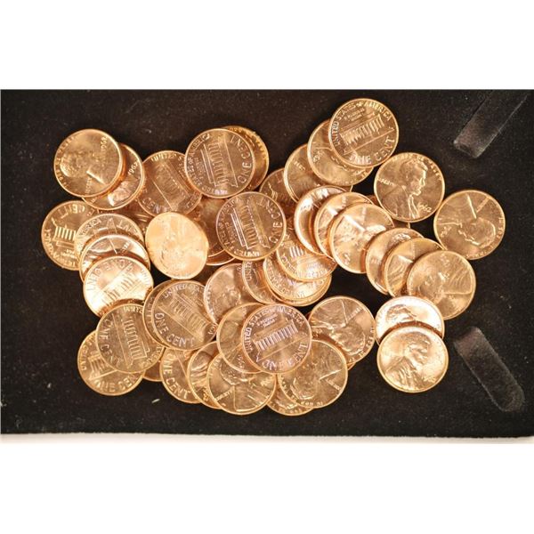 ROLL OF 50-BU 1962 LINCOLN CENTS