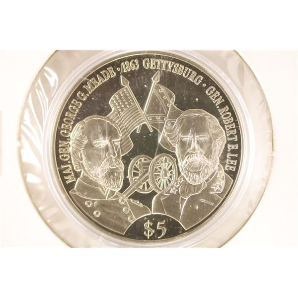 2000 LIBERIA $5 1863 GETTYSBURG PROOF