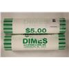 Image 1 : 2-$5 ROLLS OF 2009-D ROOSEVELT DIMES BRILLIANT UNC