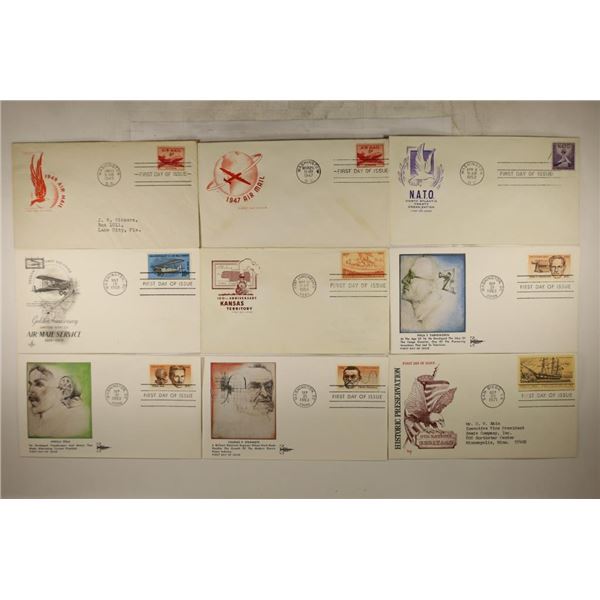 9 ASSORTED 1947-1983 1ST DAY COVERS