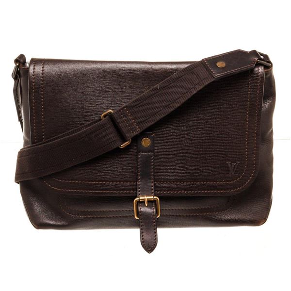 Louis Vuitton Brown Leather Messenger Bag