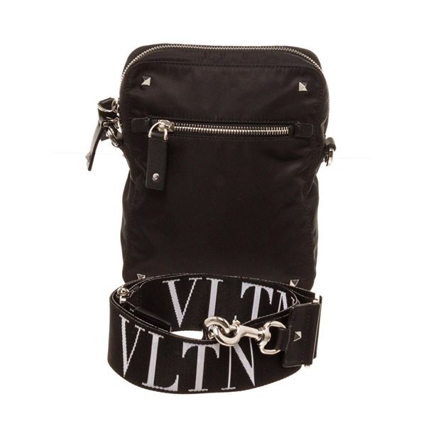 Valentino Black Leather Garavani Crossbady Bag