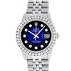 Image 3 : Rolex Mens Stainless Steel Blue Vignette 3 ctw Diamond Datejust Wristwatch
