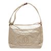 Image 1 : Chanel Silver Metallic Caviar CC Shoulder Bag