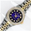 Image 2 : Rolex Ladies 2 Tone Blue Vignette VS Diamond Oyster Perpetual Datejust Wristwatc