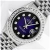 Image 1 : Rolex Mens Stainless Steel Blue Vignette 3 ctw Diamond Datejust Wristwatch