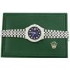 Image 4 : Rolex Mens Stainless Steel Blue Vignette 3 ctw Diamond Datejust Wristwatch