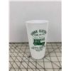 Image 1 : HAZEL ATLES VINTAGE ADVERTISING MILK GLASS TUMBLER DELISLE SASK