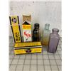 Image 3 : VINTAGE HIRES ROOTBEER EXTRACT BOTTLES AND BOXES ONE PURPLE
