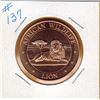 Image 1 : 1 OUNCE COPPER  .999 FINE - AFRICAN WILDLIFE - LION