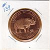 Image 1 : 1 OUNCE COPPER  .999 FINE - AFRICAN WILDLIFE - RHINOCEROS