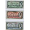 Image 1 : 1954 Canadian $1, $2 & $5 bills