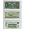 Image 2 : 3 Canadian $1.00 one dllar bills. 1937, 1954, 1973