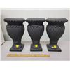 Image 1 : 3 small black Grecian planters
