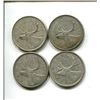 Image 1 : 4 silver canadian quarters