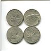 Image 1 : 4 silver canadian quarters