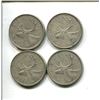 Image 1 : 4 silver canadian quarters