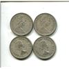 Image 2 : 4 silver canadian quarters