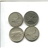Image 1 : 4 silver canadian quarters