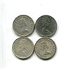 Image 2 : 4 silver canadian quarters