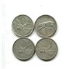 Image 1 : 4 silver canadian quarters