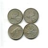 Image 1 : 4 silver canadian quarters
