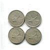 Image 1 : 4 silver canadian quarters