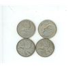 Image 1 : 4 silver canadian quarters