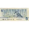 Image 2 : 1986 Canada 5 dollar bill