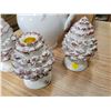 Image 10 : Pine / winter theme décor with candle holders - porcelain