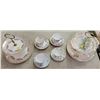 Image 1 : 4 teacups with matching saucers and 2 dainty serving trays