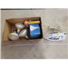 Image 1 : Household lot including electric iron and light bulbs