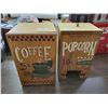 Image 1 : 2 cute wooden coffee/popcorn storage containers