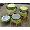 Image 1 : Sert of 3 Sealing Kitchen Canisters (grapes)